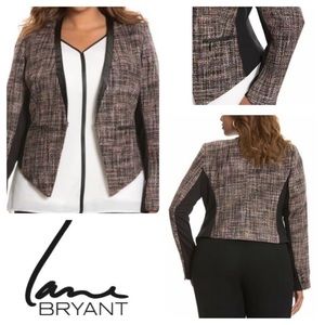 Lane Bryant, Tweed/Faux Leather Blazer, Size 16
